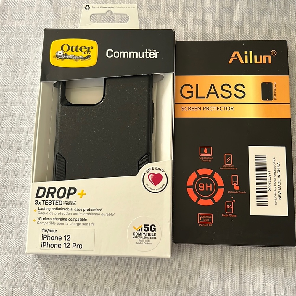Otterbox commuter case & glass screen protector iPhone 12 / iPhone 12 Pro